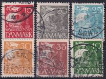 1927, Dánsko, 0168/0173, Výplatní známky: Karavela ⊙