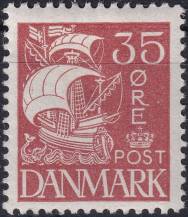 1927, Dánsko, 0172, Výplatní známka: Karavela ✶