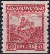 1928, ČSR I, 0216A, Výplatní známka: Hrady, krajiny, města - Karlštejn ✶