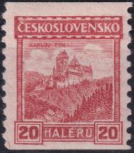 1928, ČSR I, 0216Aa, Výplatní známka: Hrady, krajiny, města - Karlštejn ✶