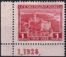 1928, ČSR I, 0237DČ, 10. výročí vzniku ČSR (Jubilejní): Hluboká ✶✶ L D
