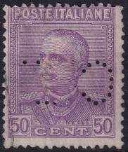 1928, Itálie, 0284p, Výplatní známka: Král Viktor Emanuel III. ⊙