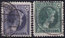 1928, Lucembursko, 0205/0206, Výplatní známky: velkovévodkyně Šarlota ⊙