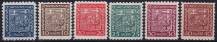 1929/1937, ČSR I, 0248/0253I, Výplatní známky: Státní znak ✶✶