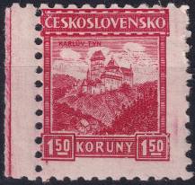 1929, ČSR I, 0220VV, Výplatní známka: Hrady, krajiny, měst - Karlštejn ✶✶ o L