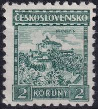 1929, ČSR I, 0221, Výplatní známka: Hrady, krajiny, města - Pernštejn ✶✶