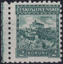 1929, ČSR I, 0221, Výplatní známka: Hrady, krajiny, města - Pernštejn ✶ o L