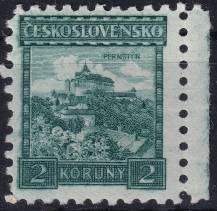 1929, ČSR I, 0221, Výplatní známka: Hrady, krajiny, města - Pernštejn ✶✶ o P