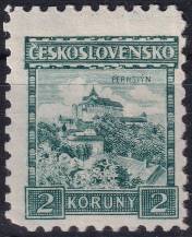 1929, ČSR I, 0221VV, Výplatní známka: Hrady, krajiny, města - Pernštejn ✶✶