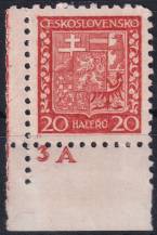 1929, ČSR I, 0250, Výplatní známka: Státní znak ✶ DČ L D