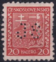 1929, ČSR I, 0250, Výplatní známka: Státní znak ✶ per.