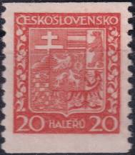 1929, ČSR I, 0250A, Výplatní známka: Státní znak ✶✶