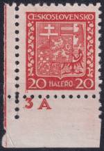 1929, ČSR I, 0250a, Výplatní známka: Státní znak ✶ DČ L D