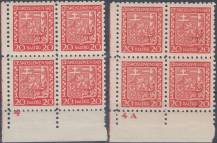 1929, ČSR I, 0250DČ, Výplatní známka: Státní znak ∗∗ 4blok