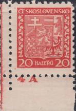 1929, ČSR I, 0250DČ, Výplatní známka: Státní znak ✶✶ L D