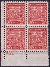 1929, ČSR I, 0250DČ, Výplatní známka: Státní znak ✶✶ ⊞ L D