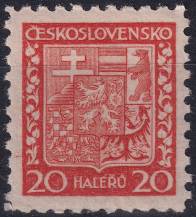 1929, ČSR I, 0250x, Výplatní známka: Státní znak ✶✶