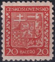 1929, ČSR I, 0250xa, Výplatní známka: Státní znak ✶✶