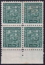 1929, ČSR I, 0251, Výplatní známka: Státní znak ✶ ⊞ o D