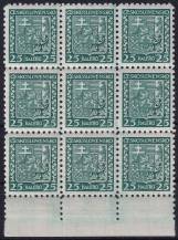 1929, ČSR I, 0251, Výplatní známky: Státní znak ✶✶ ⊞ o D