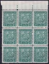 1929, ČSR I, 0251, Výplatní známky: Státní znak ✶✶ ⊞ o H