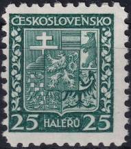 1929, ČSR I, 0251VV, Výplatní známka: Státní znak ✶✶