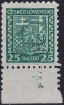 1929, ČSR I, 0251VV, Výplatní známka: Státní znak ✶✶ o D