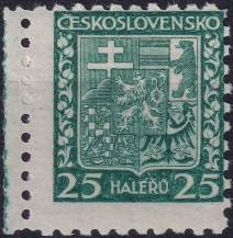1929, ČSR I, 0251VV, Výplatní známka: Státní znak ✶✶ o L