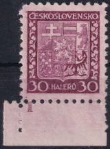 1929, ČSR I, 0252, Výplatní známka: Státní znak ✶ DČ o D