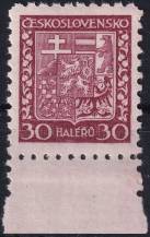 1929, ČSR I, 0252, Výplatní známka: Státní znak ✶✶ o D