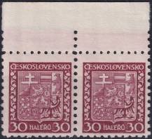 1929, ČSR I, 0252, Výplatní známka: Státní znak ✶✶ ◫ o H