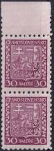 1929, ČSR I, 0252, Výplatní známka: Státní znak ✶✶ ⊟ o H