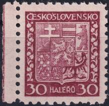 1929, ČSR I, 0252, Výplatní známka: Státní znak ✶✶ o L