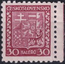 1929, ČSR I, 0252, Výplatní známka: Státní znak ✶✶ o P
