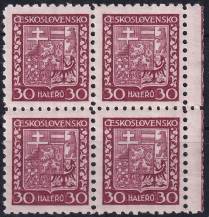 1929, ČSR I, 0252, Výplatní známky: Státní znak ✶✶ ⊞ o P