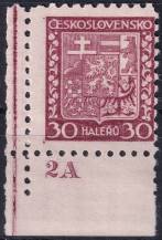 1929, ČSR I, 0252DČVV, Výplatní známka: Státní znak ✶✶ L D