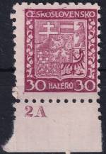 1929, ČSR I, 0252DČVV, Výplatní známka: Státní znak ✶✶ o D