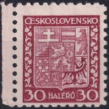 1929, ČSR I, 0252VV, Výplatní známka: Státní znak ✶✶ o L
