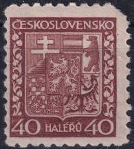 1929, ČSR I, 0253IIx, Výplatní známka: Státní znak ✶✶ zk
