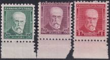 1930, ČSR I, 0258/0260, Výplatní známky: T. G. Masaryk (nový portrét) ✶✶ o D