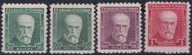 1930, ČSR I, 0258I/0260, Výplatní známky: T. G. Masaryk (nový portrét) ✶✶