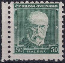 1930, ČSR I, 0258II, Výplatní známka: T. G. Masaryk (nový portrét) ✶✶ o L