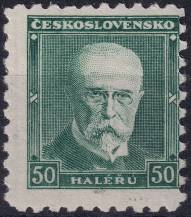 1930, ČSR I, 0258IIVV, Výplatní známka: T. G. Masaryk (nový portrét) ✶✶