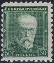 1930, ČSR I, 0258IIVV, Výplatní známka: T. G. Masaryk (nový portrét) ✶✶