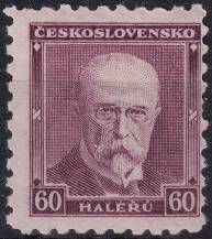 1930, ČSR I, 0259a, Výplatní známka: T. G. Masaryk (nový portrét) ✶✶
