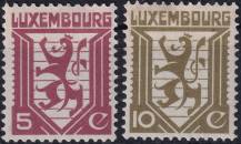 1930, Lucembursko, 0232/0233, Výplatní známky: Lev   ✶