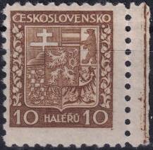 1931, ČSR I, 0249x, Výplatní známka: Státní znak ✶✶ o P