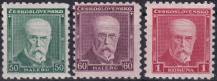 1930, ČSR I, 0258/0260, Výplatní známky: T. G. Masaryk (nový portrét) ✶✶