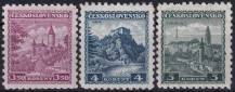1932, ČSR I, 0265/0267, Výplatní známky: Hrady ✶✶