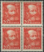 1932, Švýcarsko, 0260, 50 let železnice St. Gothard: Alfred Escher ∗∗ ⊞